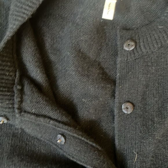 Rebecca Taylor black size large Lace Sleeve Cardigan sweater wool blend - Picture 4 of 7